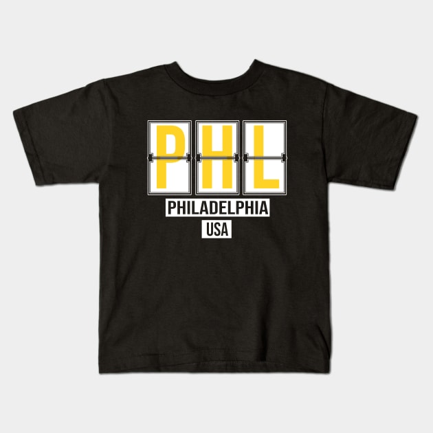 PHL - Philadelphia Airport Code Souvenir or Gift Shirt Kids T-Shirt by HopeandHobby